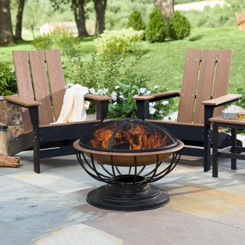 May River Outdoor Seating Adirondack Chair (mahogany/black)